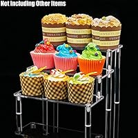 Tingacraft 3-Tier Self-Assembly Acrylic Riser Display Shelf for Cosmetics  Cupcake Action Figure