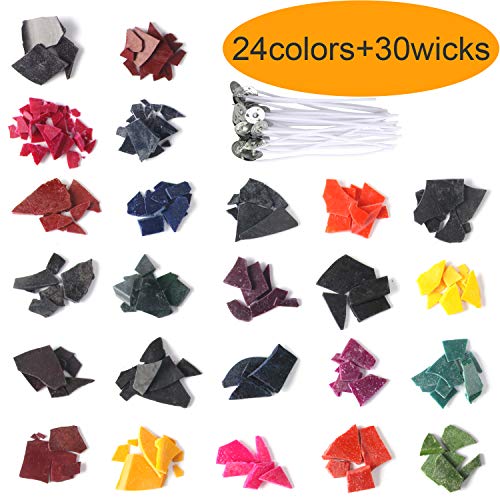 Candle Color Dyes for Candle Making, 24 Color Candle Wax Dye with 30