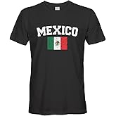 Cybertela Men's Faded Distressed Mexican Mexico Flag T-Shirt