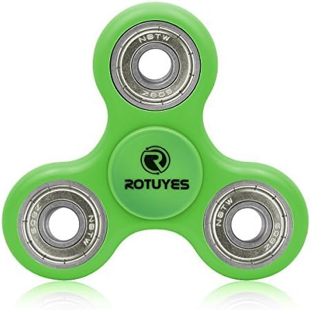 Rotuyes Fidget Spinner,Tri-Spinner Fidget,EDC Focus with Silent Soft-Closing Bearing Relieve Stress Toy for Alleviating ADHD,Obsessive-Compulsive Disorder (Green)