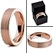 Tungsten Wedding Band Ring 6mm for Men Women Comfort Fit 18K Rose Gold Plated Plated Pipe Cut Flat Brushed Polished