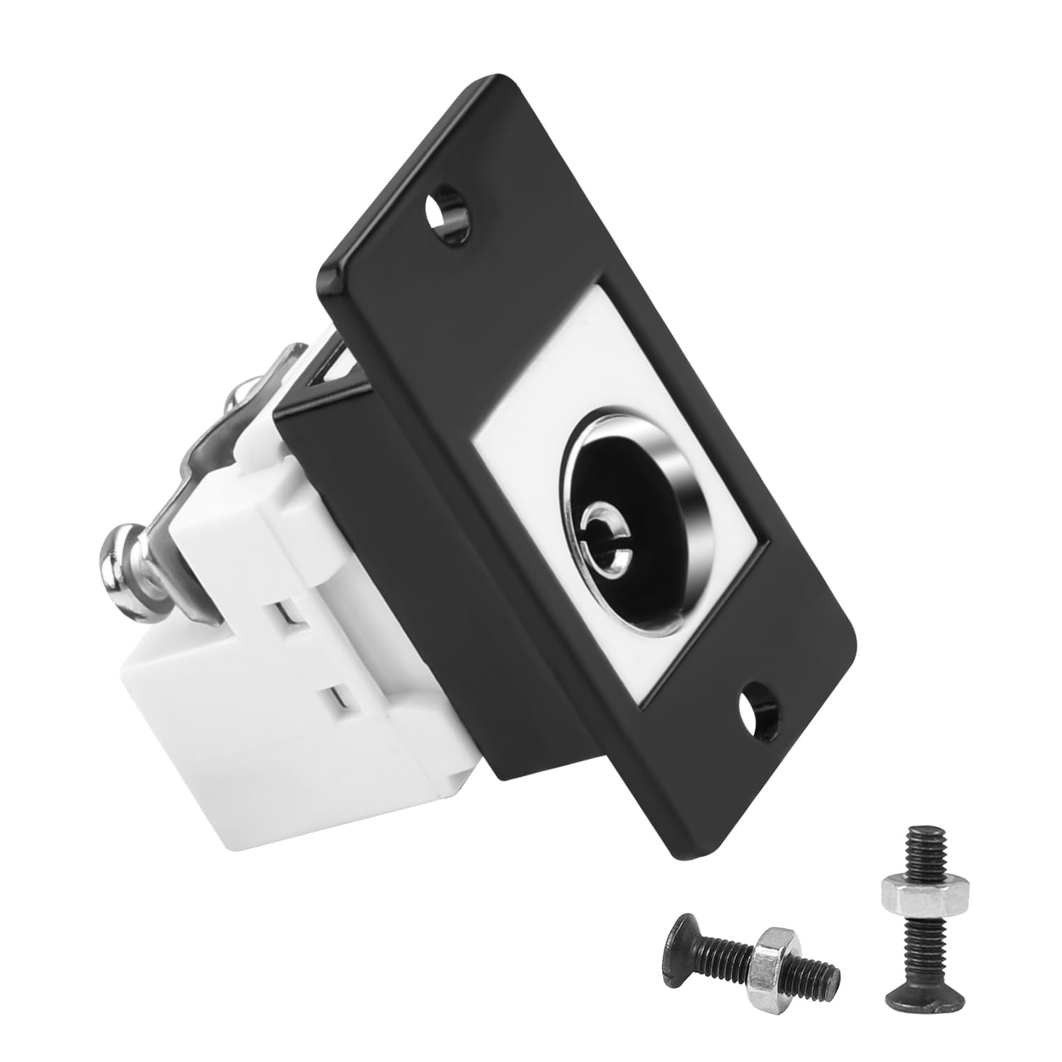 QIANRENON 9.5mm TV Aerial Socket Rectangular Panel Mount Coaxial Adapter PAL Female to Crimp Terminal Fixed Mount Satellite Antenna Cable Connector for RF Device Set-Top Box