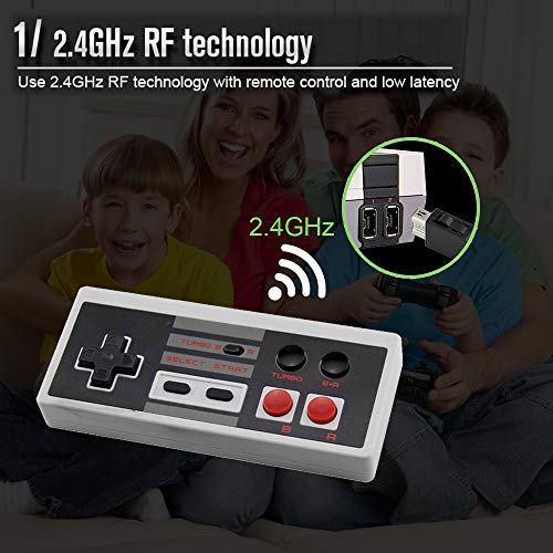 Rechargeable NES Classic Mini Wireless Controller -TURBO EDITION-Rapid Buttons Edition for Nes Wii Gaming System with 2.4G Wireless Receiver