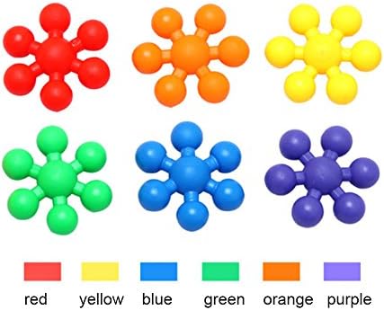 Ponny Interlocking Plastic Puzzle Set Preschool Education Plum Blossom Building Blocks Set 120 Pcs for Boys & Girls