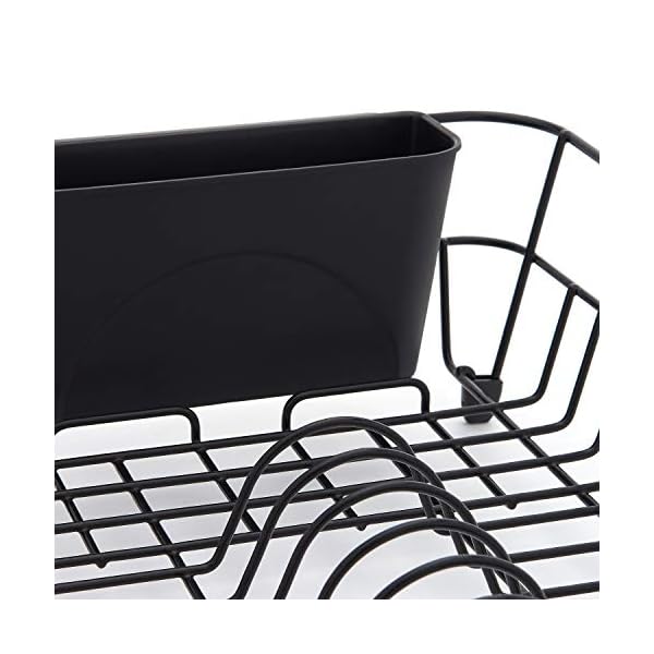 simplywire-Black-Dish-Drainer-with-Cutlery-Basket-Anti-Rust simplywire - Dish Drainer - Anti Rust Drying Rack – Black with Black Cutlery Basket