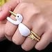 Rinhoo 3Pcs Stack Rings Cute Squirrel Rabbit Animal Open Knuckle Joint Nail Stack Ring Set Hand Painted Enamel Women Girls Jewelry