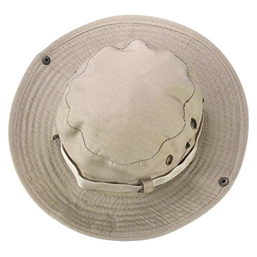 Boomboom Baseball Caps, Soft Bucket Hunting Fishing Outdoor Wide Cap Brim Military Boonie Hats (Beige)