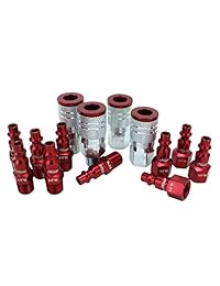 ColorFit por Milton Coupler & Plug Kit   (estilo M, rojo)   1 4" NPT, (14 piezas)