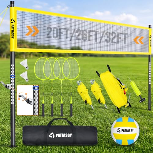 Volleyball Badminton Net Set Combo