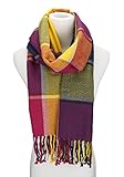 Spikerking Women's Fashion Large Lattice Long Shawl Big Grid Winter Warm Scarf