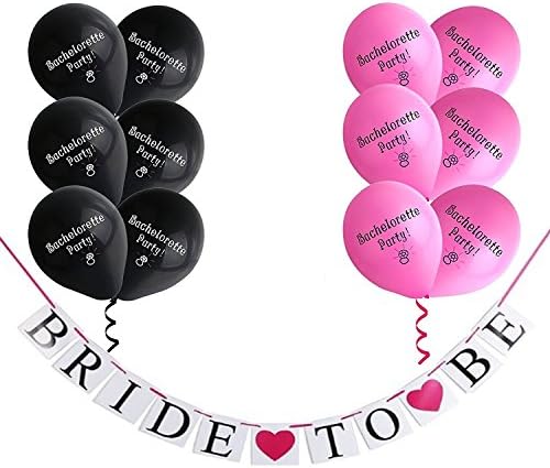 Bachelorette4Ever Hilarious 3 Pack Bachelorette Party Kit- Straws, Balloon &amp; Banner- For Bridal Party &amp; Bachelorette Party Decorations