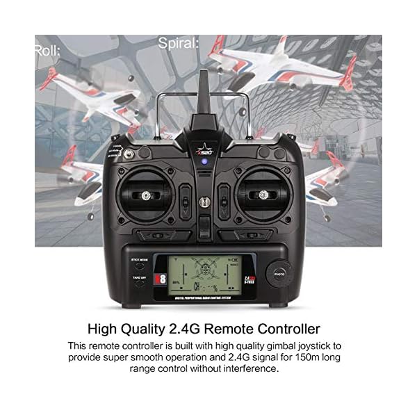 Hyjgjzjh Modell 6 Kanäle Bürstenloser Vertikaler Start Stunt Flugzeug Modell ToyWhite RC Flugzeug – Bild 3