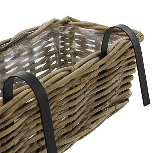 Blumenkasten, Planzkasten, Balkonkasten, Balkonpflanzer "Rattan", mittel 46 x 18 x 15 cm – Bild 4