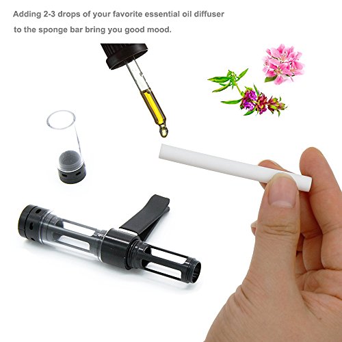 Car Air Freshener, AXELECT Auto Vent Clip Perfume Diffuser Adjustable with 2 Scented Sponge Bars for Vehicle Bedroom Office Travel (Black)