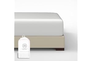 Threadmill Cotton Fitted Sheet Twin XL Size - 300 Thread Count 1 Piece Light Grey 15 Inch Elasticized Deep Pocket Sateen Shee