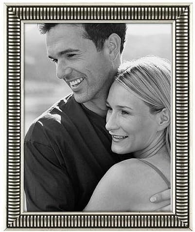 Malden Silver Stripe Classic Wood Frame, 8 by 10-Inch