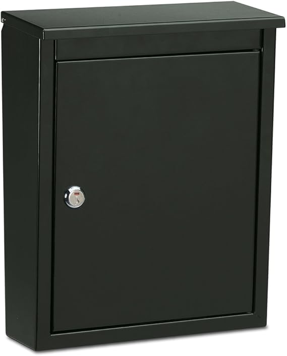 Architectural Mailboxes 2580B10 Chelsea Locking Wall Mount Mailbox, Medium, Black