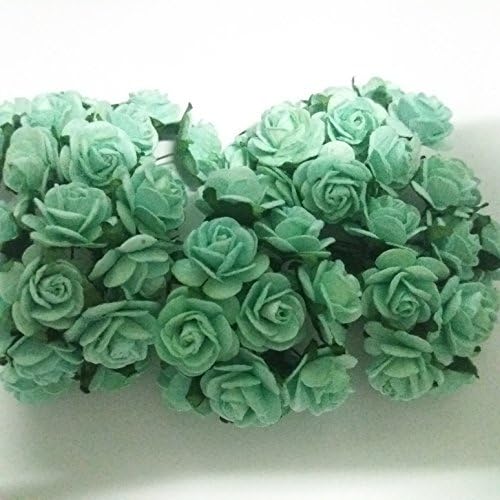 100 Mint Green Mulberry Paper 15mm Flower DIY Wedding Card Craft Scrapbook Rose Scrapbook Craft Wedding NO 166