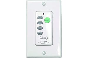 Litex WCI-100 Wall Command Universal Ceiling Fan Control, Three Speeds and Full Range Dimmer,Black,10.20x8.00x3.50