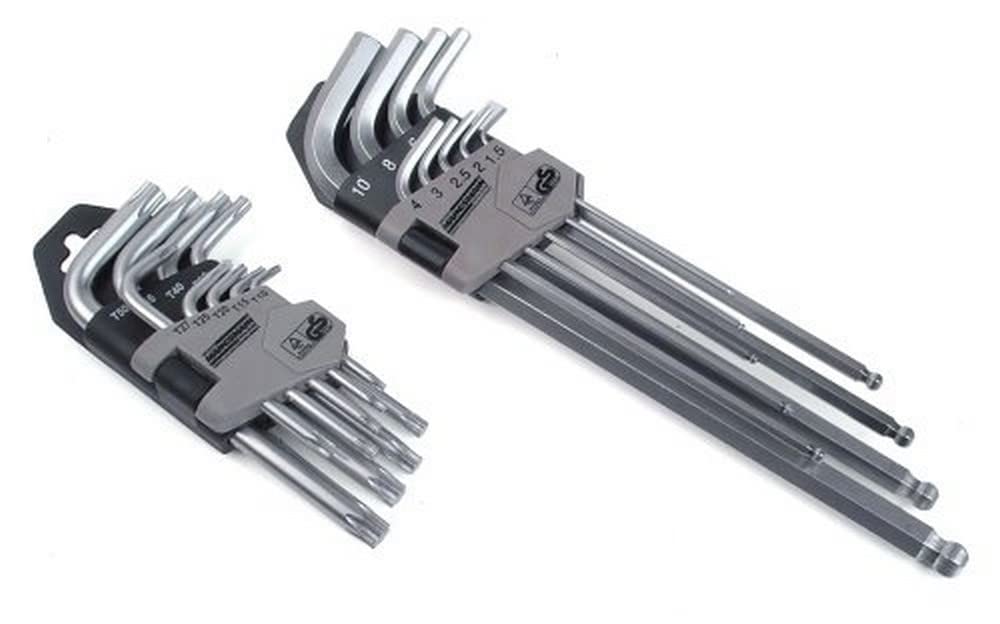 Mannesmann M18170 18-Piece Set of Hexagonal/TX/Ball Button Spanners
