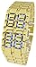 Youyoupifa Men's Stainless Steel Lava Blue LED Digital Bracelet Watch (Gold)