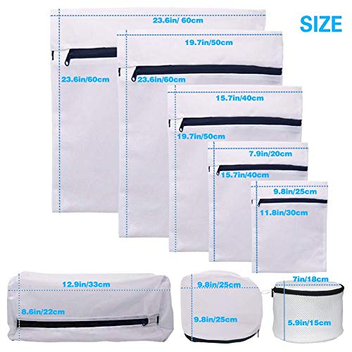 Sebami Bolsas para la colada, 8Pcs Bolsas de Lavandería Bolsas de Lavado Bolsas para Lavadora para Ropa Delicada de Malla Bolsa de Ropa Sujetador Bolsa del Calcetín