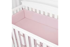 mrliance Breathable and Soft 4 in 1 Cushion, 4-Piece Thickened Anti-Collision Pad for Side,Mesh Liner Padded Covers (Pink)