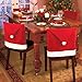 Callenbach 6Pcs Christmas Chair Covers for Dining Room Christmas Table Decoration Santa Hat Chair Back Cover for Xmas Restaurant Holiday Festival Party Decor