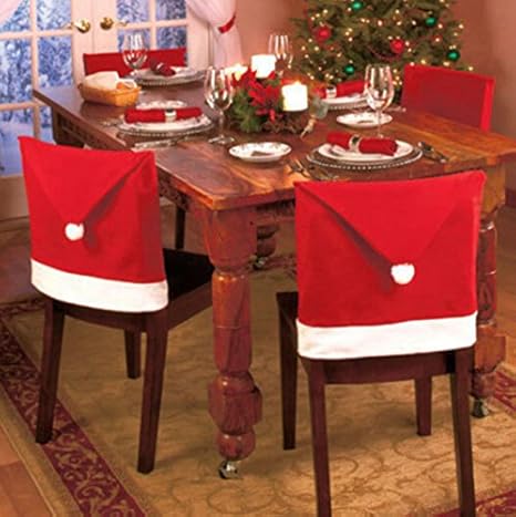 Callenbach 6pcs Chair Covers For Dining Room Table Decoration Santa Hat Chair Back Cover For Xmas Restaurant Holiday Festival Party Decor Dining Chair Slipcovers Slipcovers Ilsr Org