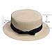 Lawliet Womens Straw Boater Hat Fedora Panama Flat Top Ribbon Summer A456 (Black)