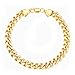 Cy trendy Men's 24K Gold Plated 6mm Cuban Curb Chain Link Bracelet 8'' Inch