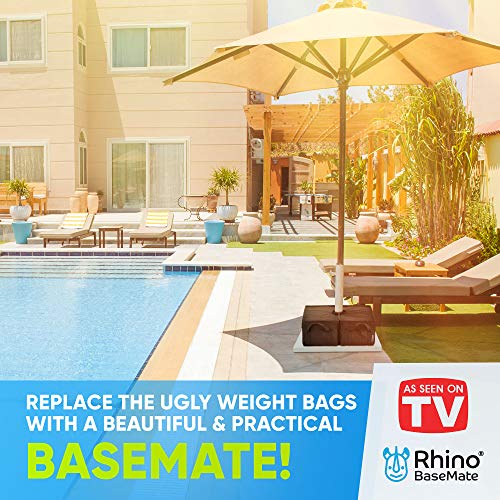 Rhino Detachable Umbrella Base Weight, 18" ~ Fits Any Offset, Cantilever & Any Outdoor Patio Umbrella Stand ~ Easy Set up (Black)