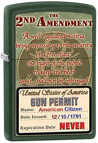 Zippo Second Ammendment Rights Gun Permit Lighter