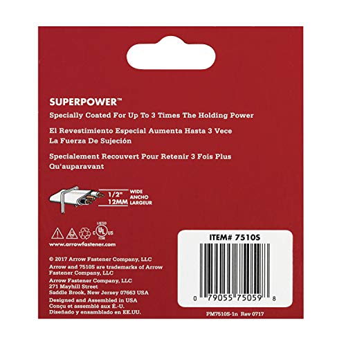 Arrow 7510S Genuine 5/8Inch T75 Staples, 1,000Pack on Galleon Philippines
