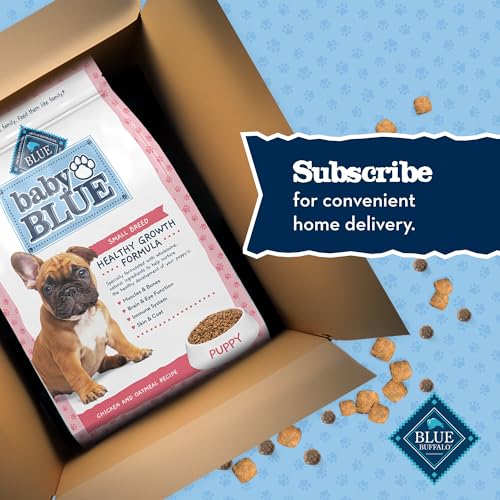 BLUE BUFFALO BABY BLUE NATURAL SMALL BREED PUPPY DRY DOG FOOD, HEALTHY GROWTH FORMULA WITH DHA, CHICKEN AND OATMEAL RECIPE, 4-LB BAG