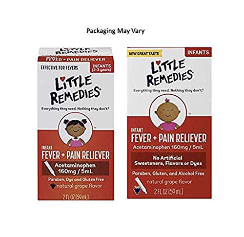 Little Remedies Infant Fever & Pain Reliever | Natural Grape Flavor | 2 FL OZ