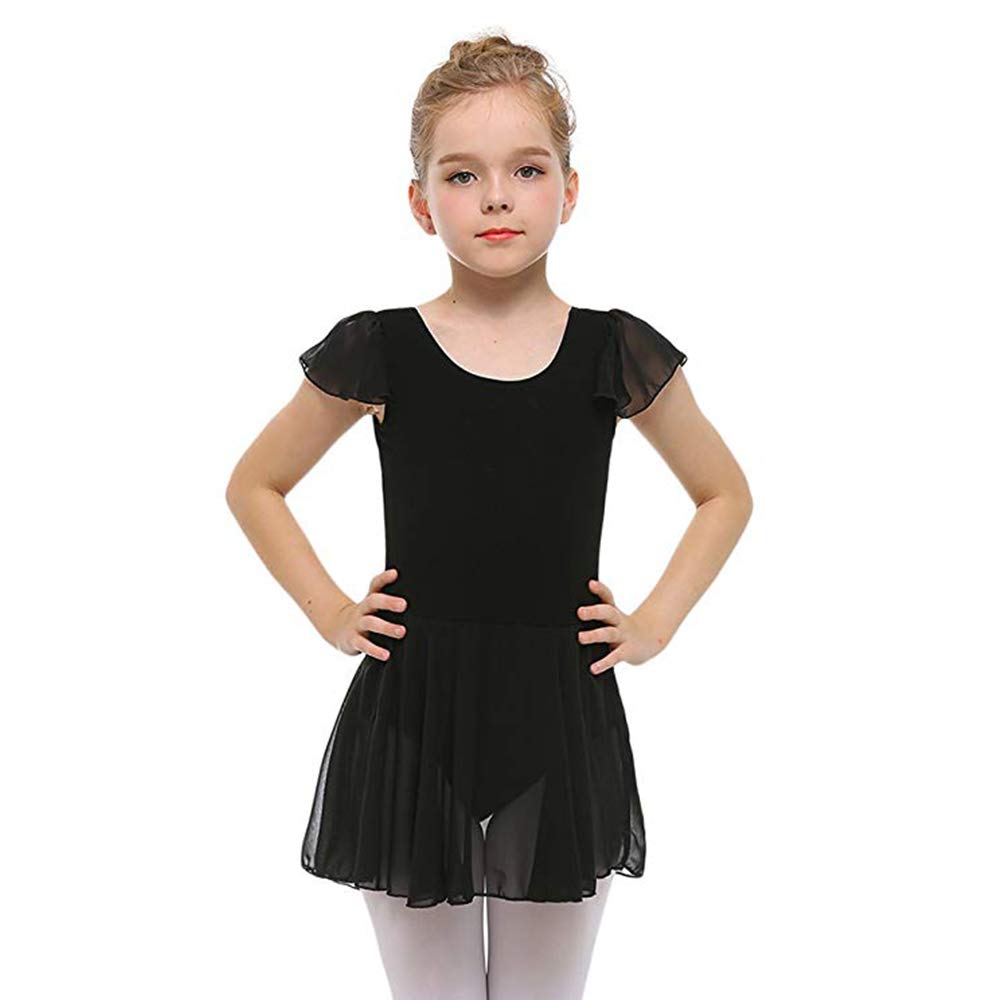 STELLE Girls Ruffle Sleeve Ballet Leotard Dress