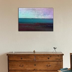 Canvas Wall Art - Abstract Seascape with Calm Sea at Sunset Time - Gallery Wrap Modern Home Art | Ready to Hang - 12x18 inches