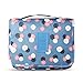 Portable Travel Makeup Cosmetic Bag - Mr.Pro Waterproof Haning Travel Kit Toiletry Bag Bathroom Organizer Carry On Case (Polka Dot Blue)