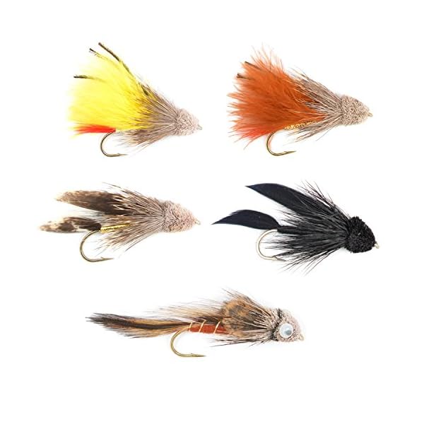 The-Fly-Fishing-Place-Muddler-Minnow-and-Sculpin-Streamer-Flies-Set-of-5-Bass-and-Trout-Fly-Fishing-Flies-Hook-Sizes-2-and-4