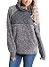 AlvaQ Women Stand Collar Buttons Fleece Pullover Sweatshirt Pockets(6 Colors S-XXL)
