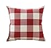4TH Emotion Red White Christmas Buffalo Checkers Plaids Throw Pillow Cover Cushion Case Cotton Linen Home Decorations for Sofa 18 x 18 Inch
