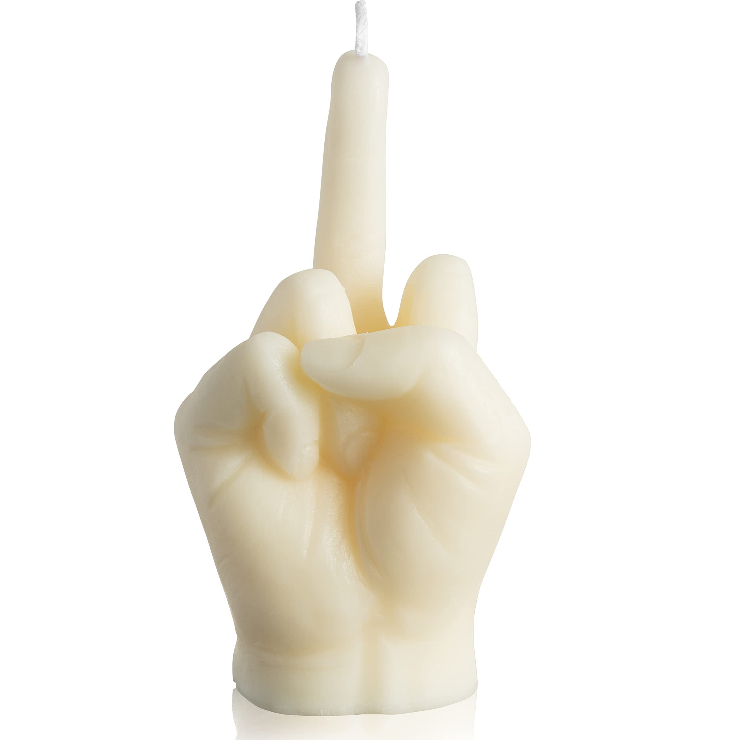 GROBRO7 Middle Finger Candle Danish Pastel Scented Room Decor, Natural Pine Incense Aromatherapy, Gesture Candles for Teen Room Decor Desk Statues, Winter Christmas Festival Housewarming Gift (Milky)