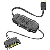Mini ARGB Controller 3‑Pin RGB 5V Controller with Monochrome Horse Rainbow 10+ Modes SATA Power for PC Fan, Light Strip, Light Plate,Water/Air Cooled Radiator