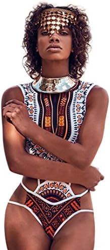 Women African Print Bikini Set Swimwear Push-Up Padded Bra Swimsuit Beachwear