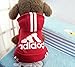 Idepet(TM) Adidog Pet Dog Cat Clothes 4 Legs Cotton Puppy Hoodies Coat Sweater Costumes Dog Jacket (M, Red)