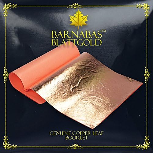 Genuine Copper Leaf Sheets - by Barnabas Blattgold - 100 Sheets - 5.5 inches Booklet - Loose Leaf