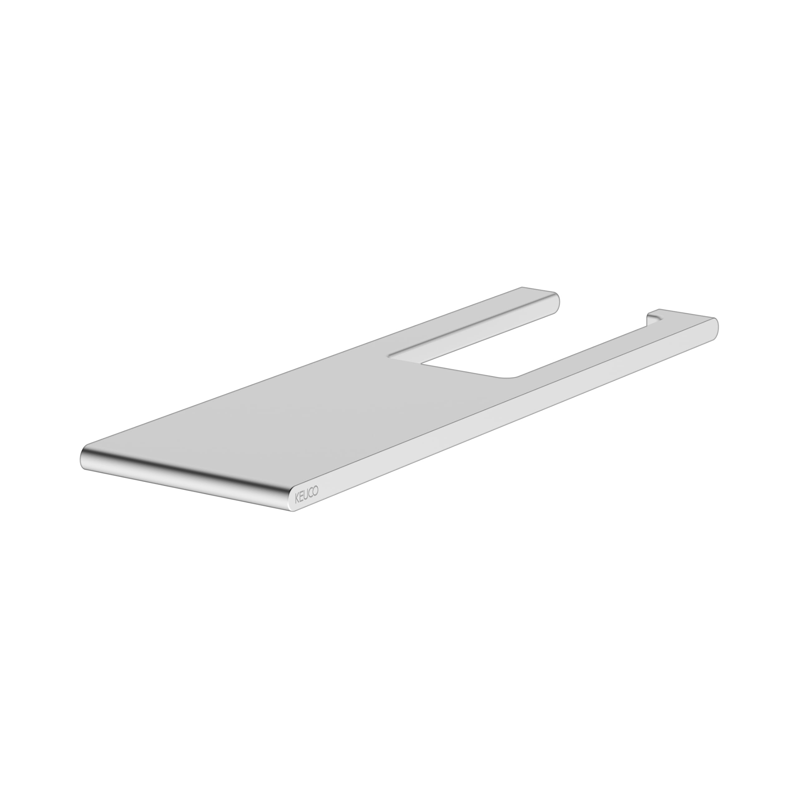 KEUCO Edition 400 Toilet Roll Holder with Shelf, Open Shape, Chrome-Plated Metal, Made in Germany, Rigid, Includes Screws and Dowels, Toilet Paper Holder for Drilling