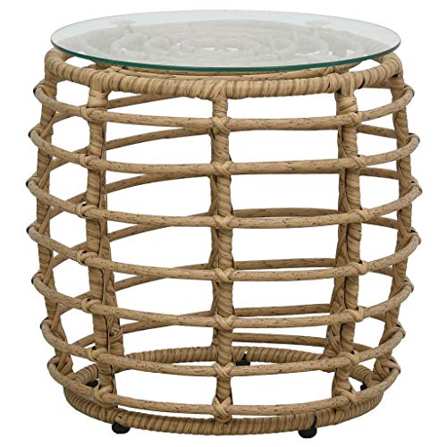 vidaXL Bistroset 3-TLG. Balkonset Sitzgruppe Gartenmöbel Rattanmöbel Gartenset Balkonmöbel Sitzgarnitur Gartengarnitur Poly Rattan Eichefarben – Bild 6