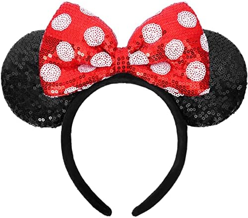 Sequined Mouse Ears Visor Hat, Adjustable Sun Visor for Theme Parks Amazon.com: Adult Size Mouse Ears Visors for Women  main image 4